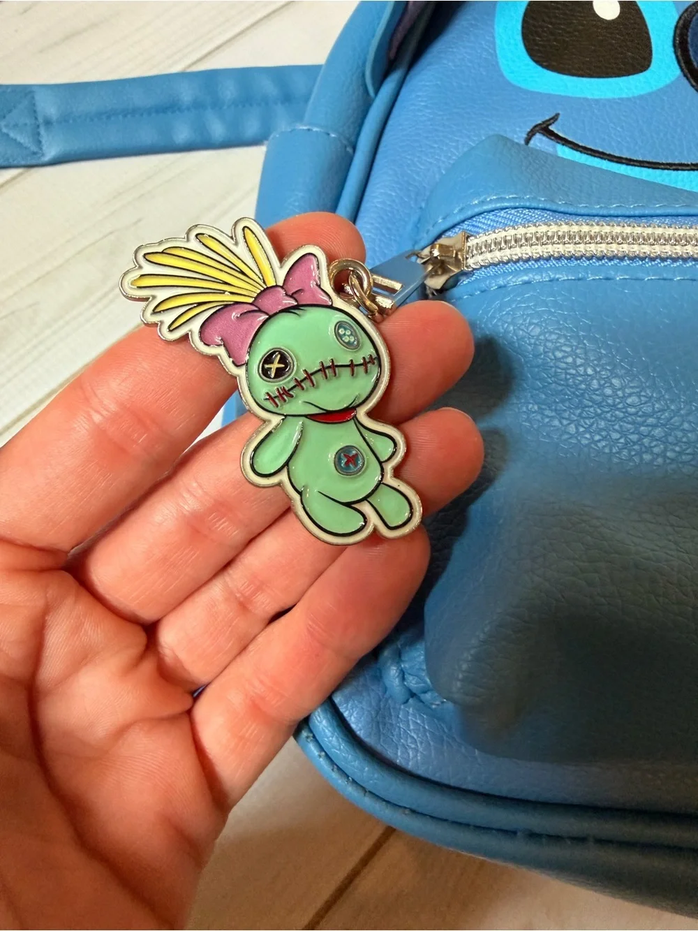 Disney Blue Stitch Face Mini Backpack